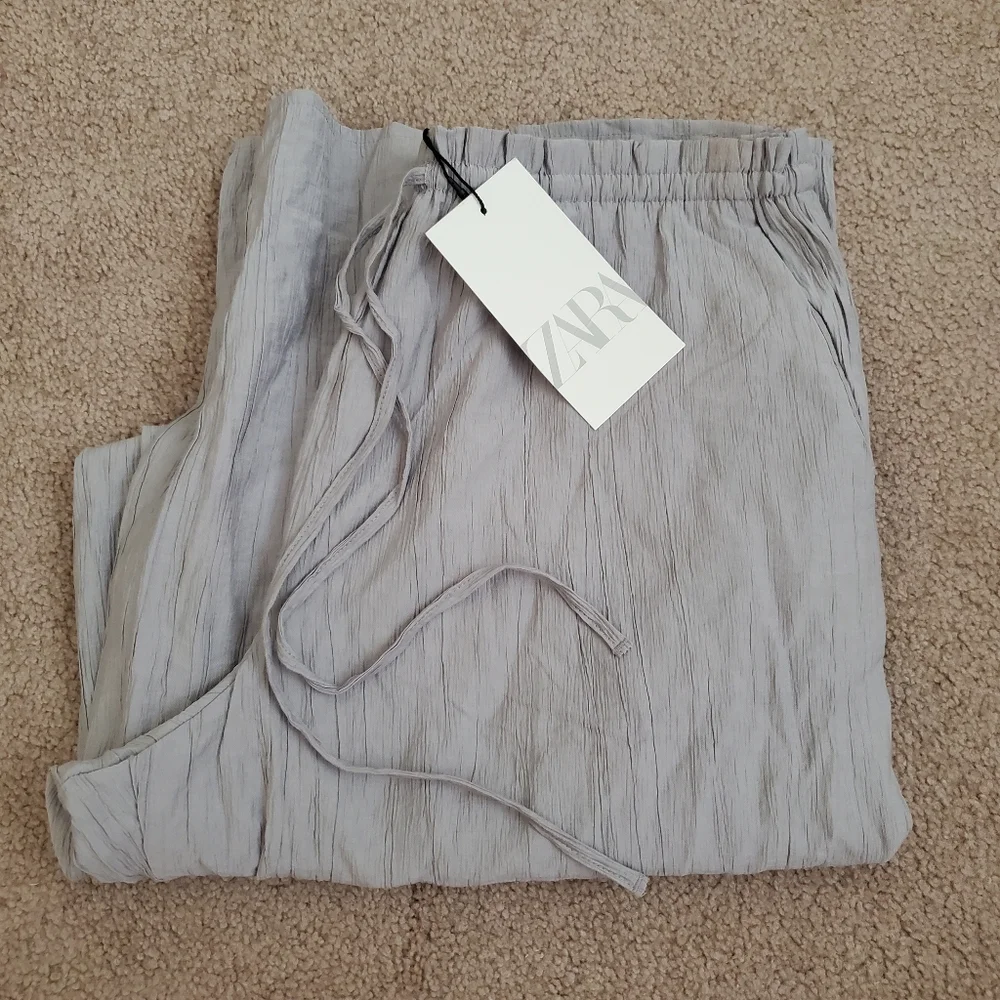 Zara Wide Leg Pants Grey Size M